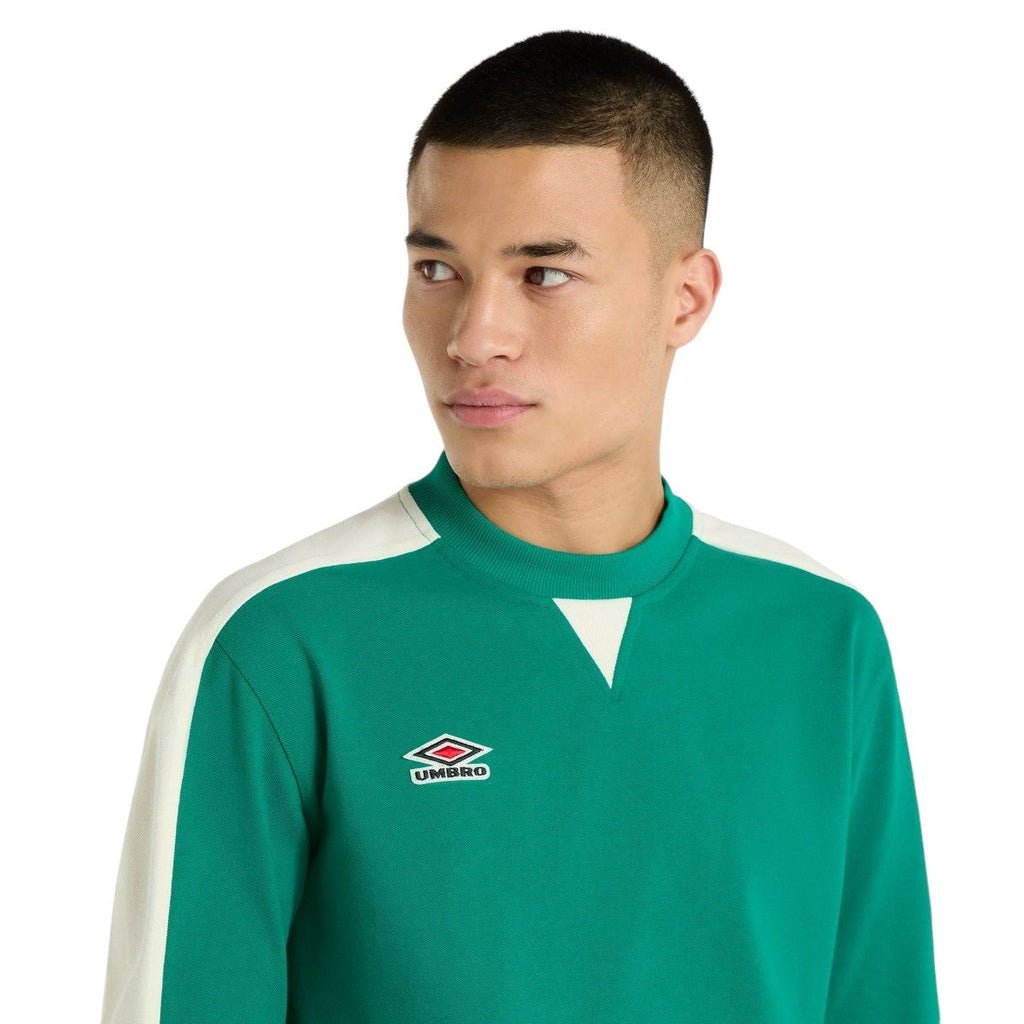 Umbro-Panelled-Mens-Sweater-Green